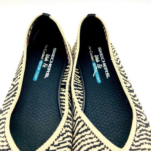 Skechers Cleo Animal Print Stretch Fit Flats 8,5 - Picture 5 of 9